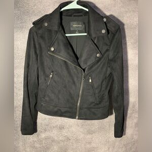 Banana Republic Faux Suede Moto Jacket Womens Black  size XS